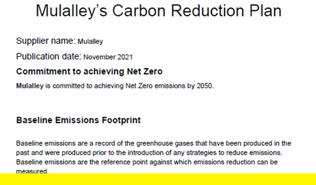 Mulalley's Carbon Reduction Plan 2021