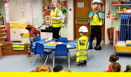 Mulalley Mascot Safe Sammy visits local nursery